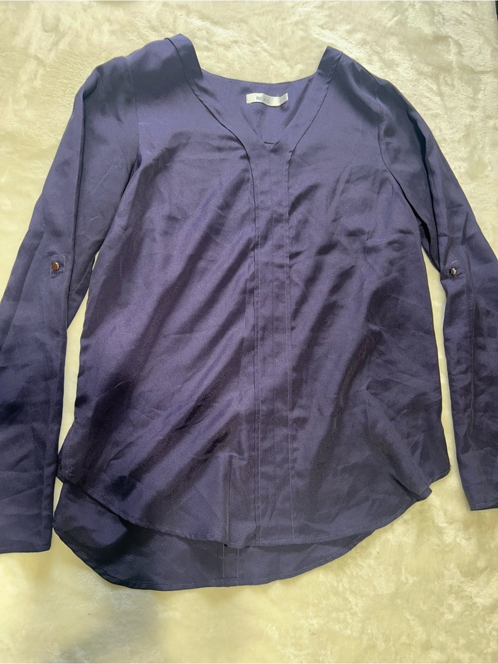 Ricki's Deep Purple V-Neck Long Sleeve Blouse